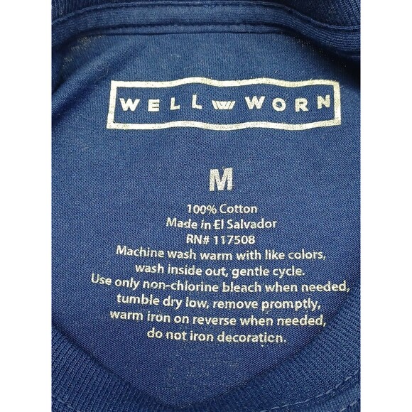 Vtg Blue T-Shirt Don't Miss the Boat Hibiscus Tropical Island Paradise Sz M - Picture 9 of 9